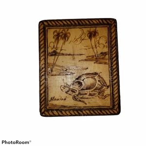 Hawaii wooden book frame. Beautiful etched.